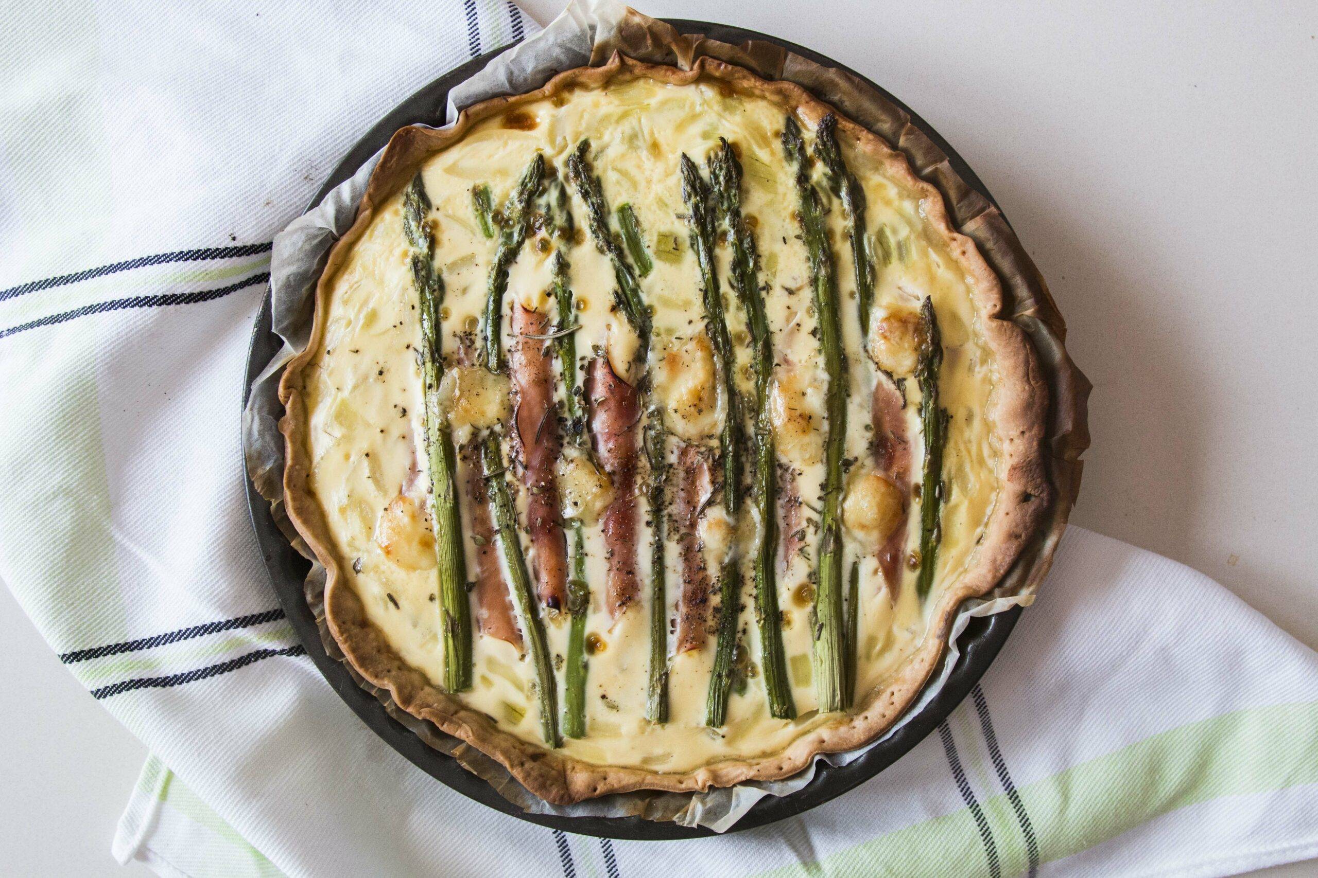 QUICHE DE ESPÁRRAGOS Y JAMÓN. SEMANA CON MUCHA PENDIENTE.