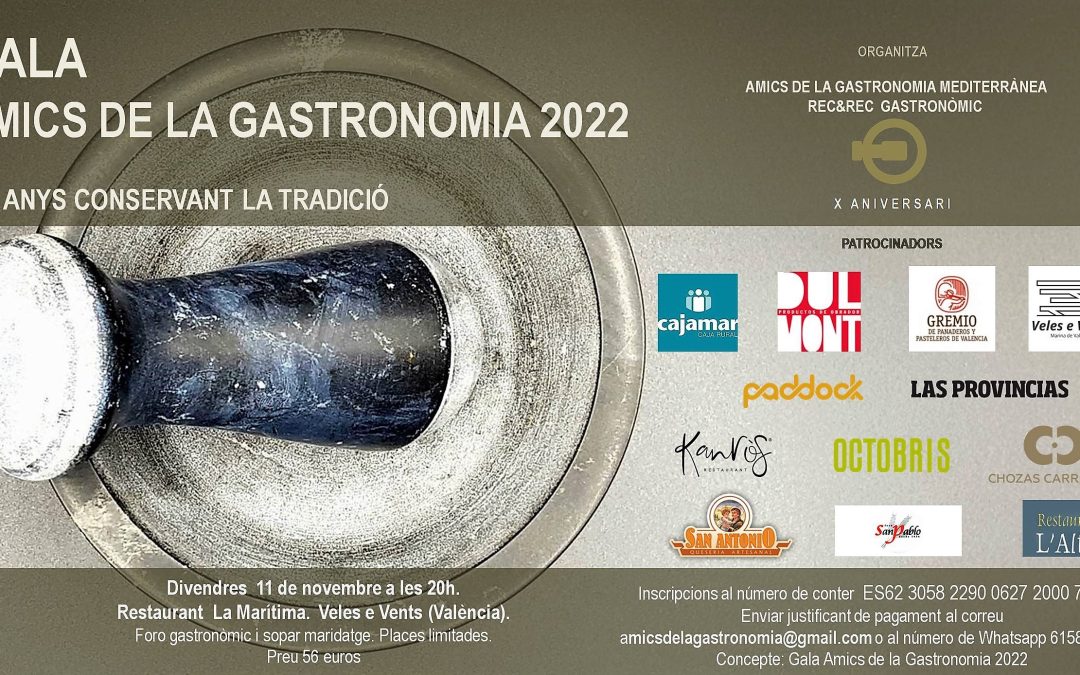 PREMIOS AMICS DE LA GASTRONOMIA MEDITERRANEA 2022