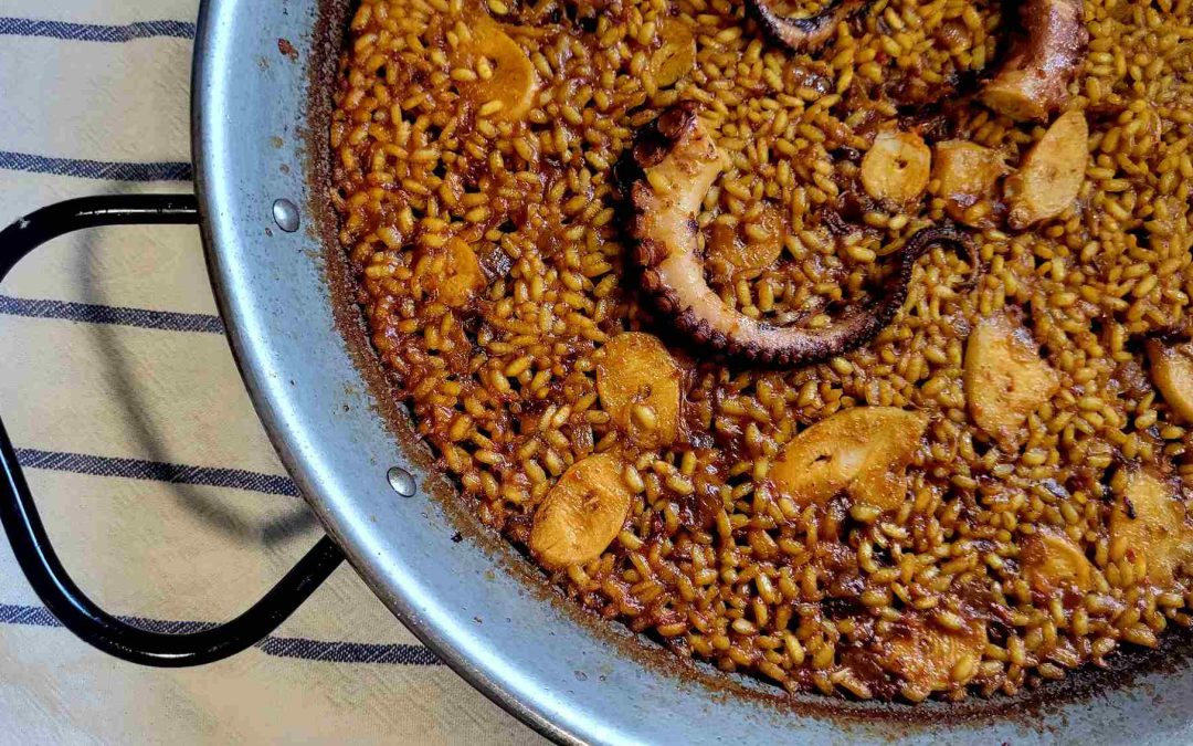 ARROZ CON PULPO Y SOBRASADA. DIVINO CONTRASTE