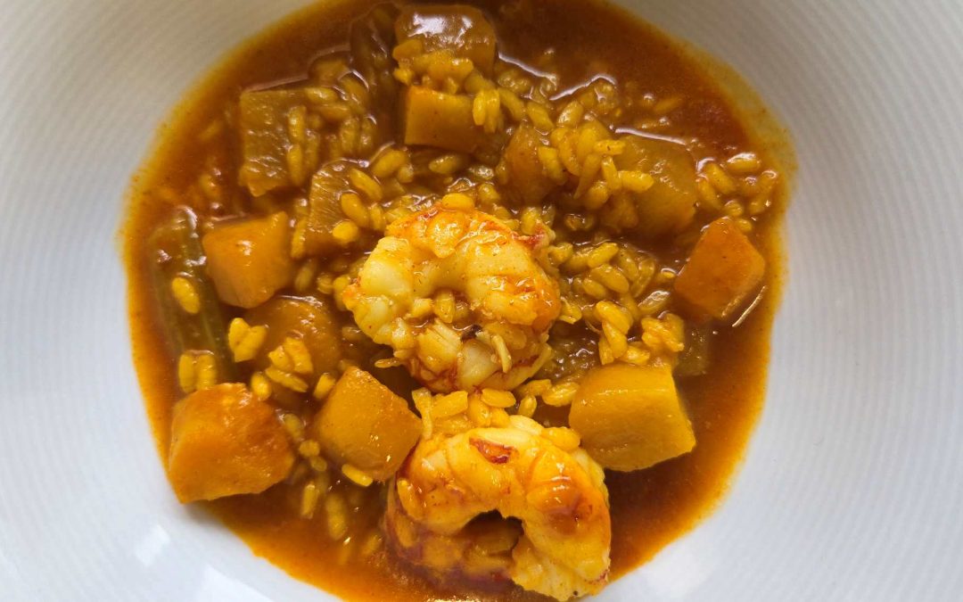ARROZ MELOSO CON VERDURAS Y GAMBONES