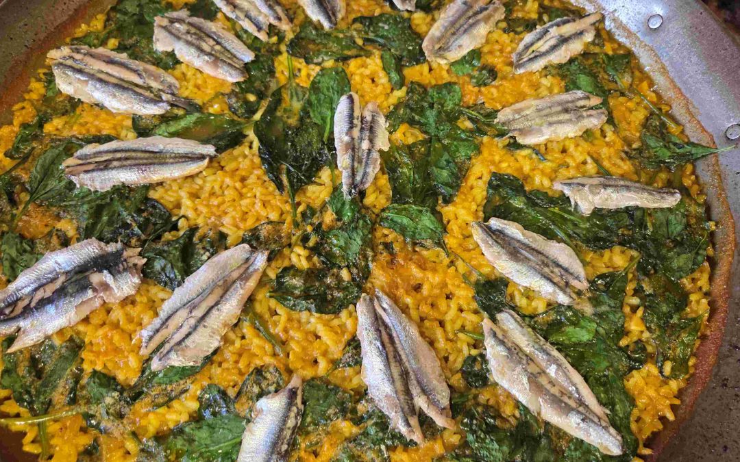 ARROZ CON BOQUERONES Y ESPINACAS