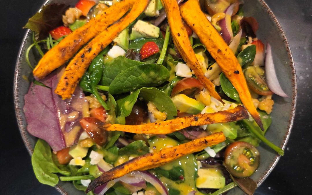 ENSALADA DE BONIATO CON VINAGRETA DE MANGO