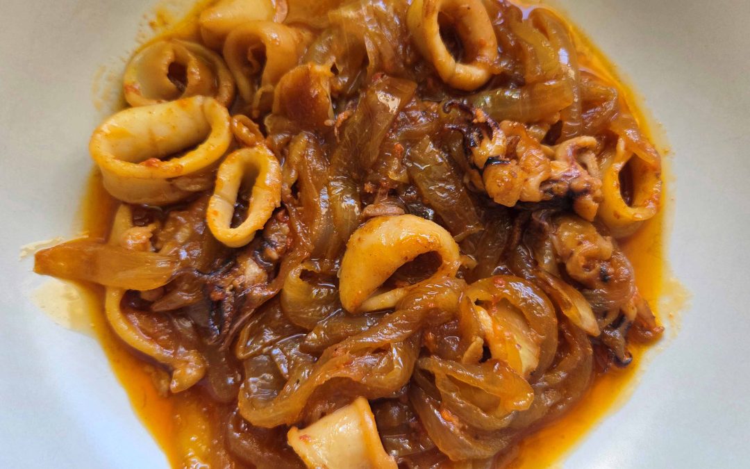 GUISO DE CALAMARES CON SOBRASADA Y MIEL