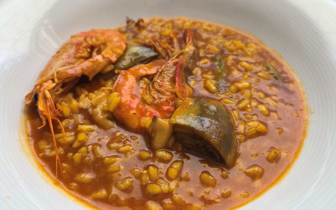 ARROZ MELOSO DE GAMBA Y ALCACHOFAS